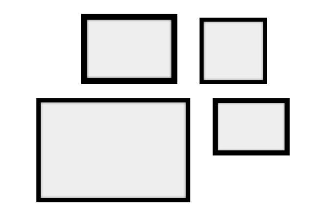 Parete di quadri con 4 immagini